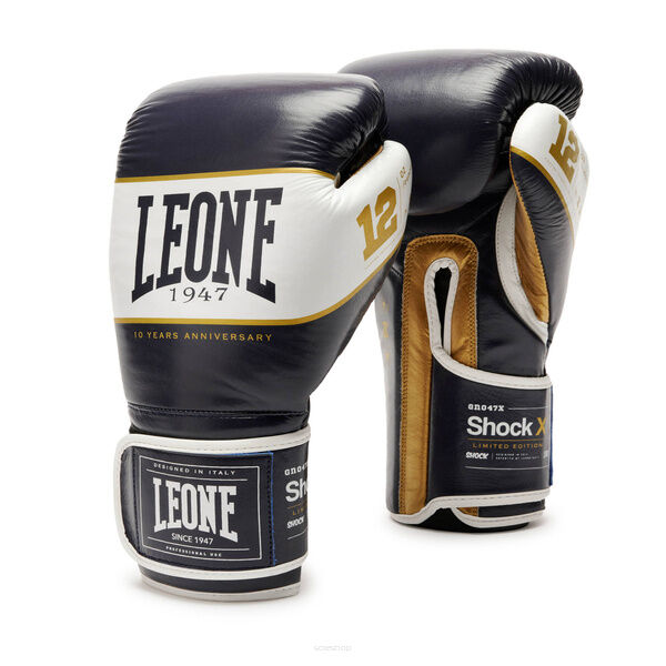 Rękawice bokserskie SHOCK model X niebieskie Leone 1947 -12OZ