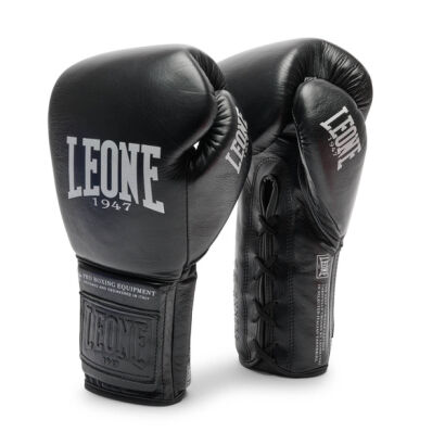 Rękawice bokserskie wiązane THE GREATEST czarne Leone 1947-14OZ